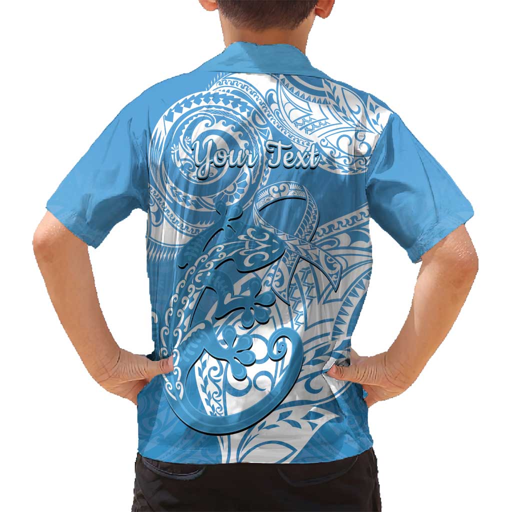 Personalised New Zealand Autism Awareness Family Matching Long Sleeve Bodycon Dress and Hawaiian Shirt NZ Fern With Maori Koru Lizard LT14 - Polynesian Pride
