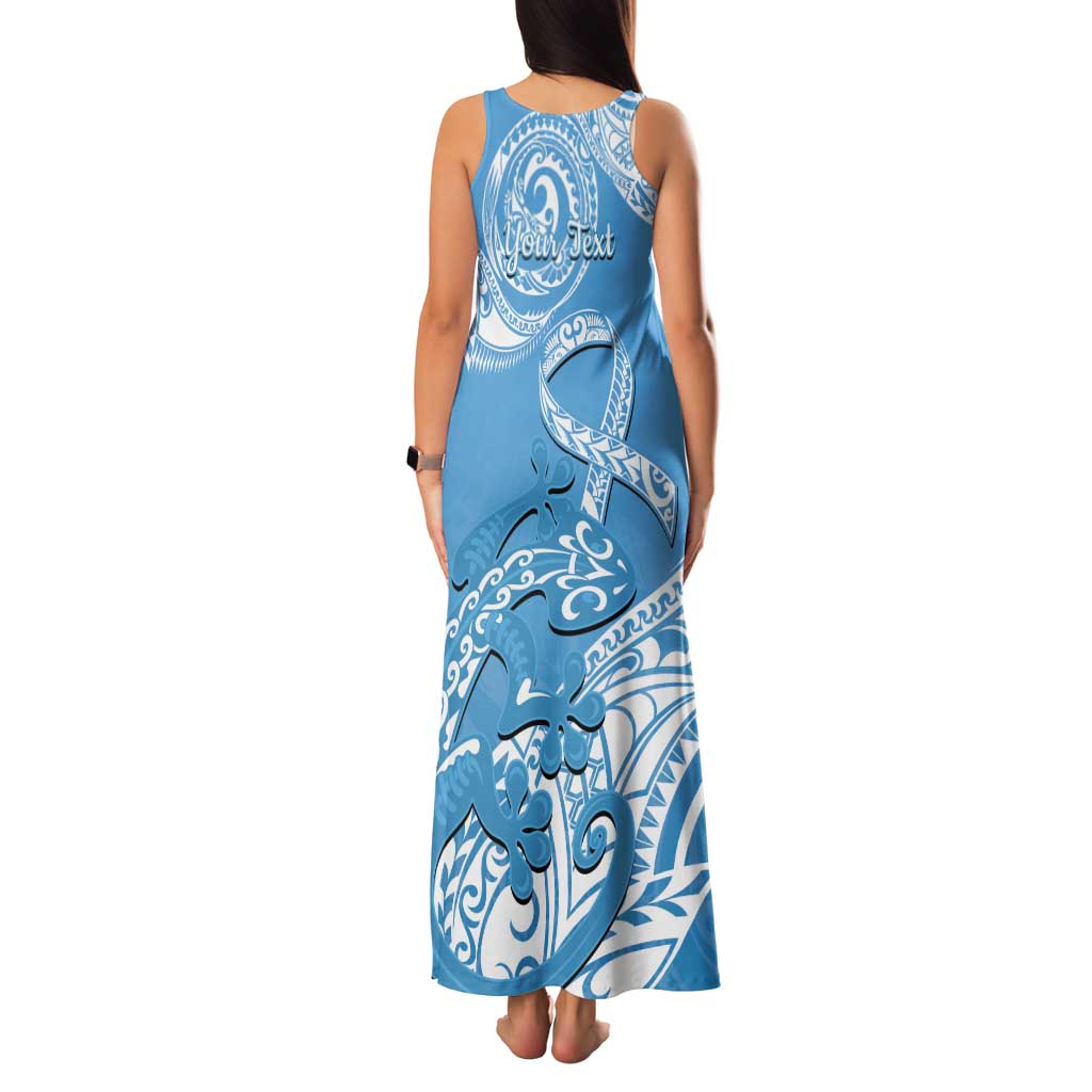 Personalised New Zealand Autism Awareness Family Matching Tank Maxi Dress and Hawaiian Shirt NZ Fern With Maori Koru Lizard LT14 - Polynesian Pride