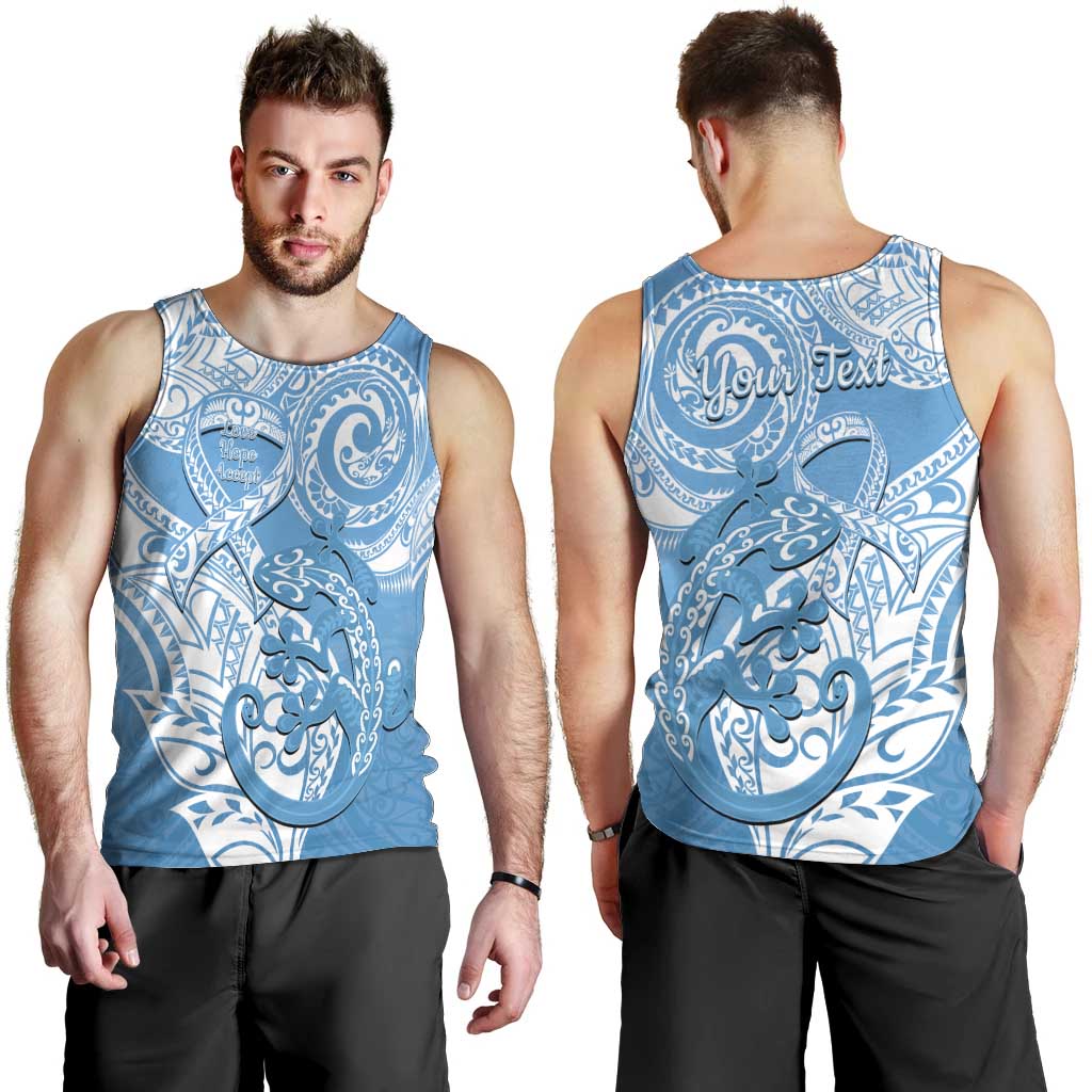 Personalised New Zealand Autism Awareness Men Tank Top NZ Fern With Maori Koru Lizard