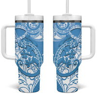 New Zealand Autism Awareness Tumbler With Handle NZ Fern With Maori Koru Lizard