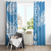 Personalised New Zealand Autism Awareness Window Curtain NZ Fern With Maori Koru Lizard
