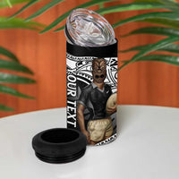 Custom New Zealand Silver Fern Rugby 4 in 1 Can Cooler Tumbler 2024 Aotearoa Maori Mascot Go All Black LT14 - Polynesian Pride
