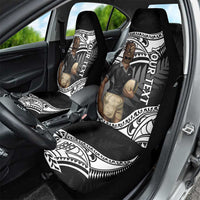 Custom New Zealand Silver Fern Rugby Car Seat Cover 2024 Aotearoa Maori Mascot Go All Black LT14 - Polynesian Pride