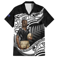 Custom New Zealand Silver Fern Rugby Family Matching Long Sleeve Bodycon Dress and Hawaiian Shirt 2024 Aotearoa Maori Mascot Go All Black LT14 Dad's Shirt - Short Sleeve Black - Polynesian Pride