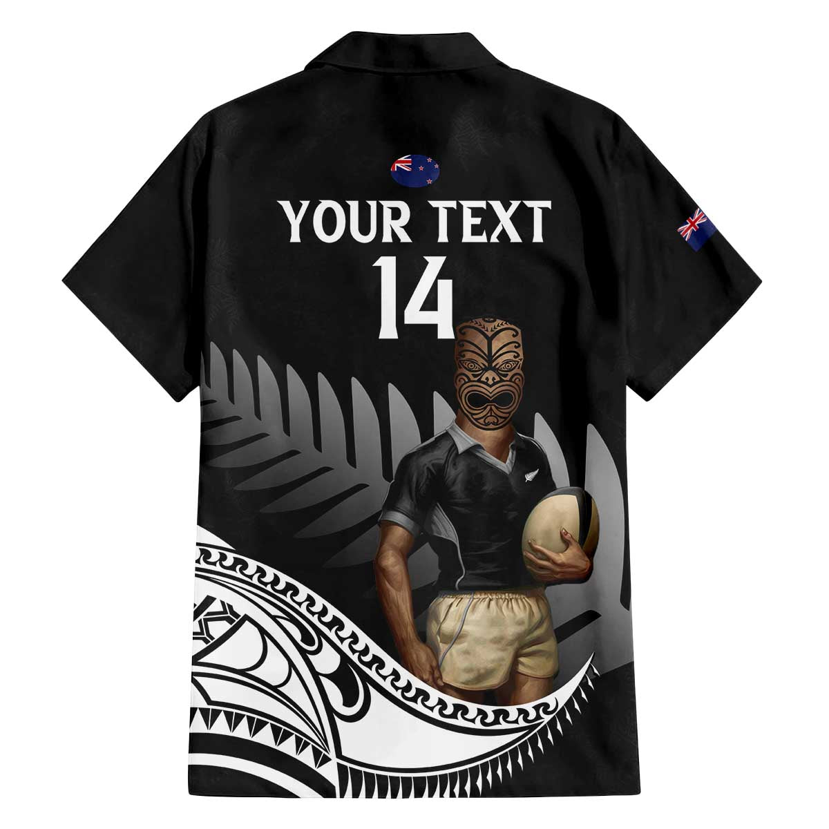 Custom New Zealand Silver Fern Rugby Family Matching Off Shoulder Short Dress and Hawaiian Shirt 2024 Aotearoa Maori Mascot Go All Black LT14 - Polynesian Pride