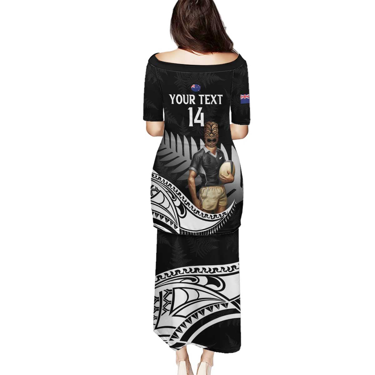 Custom New Zealand Silver Fern Rugby Family Matching Puletasi and Hawaiian Shirt 2024 Aotearoa Maori Mascot Go All Black LT14 - Polynesian Pride
