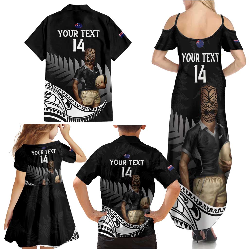 Custom New Zealand Silver Fern Rugby Family Matching Summer Maxi Dress and Hawaiian Shirt 2024 Aotearoa Maori Mascot Go All Black LT14 - Polynesian Pride