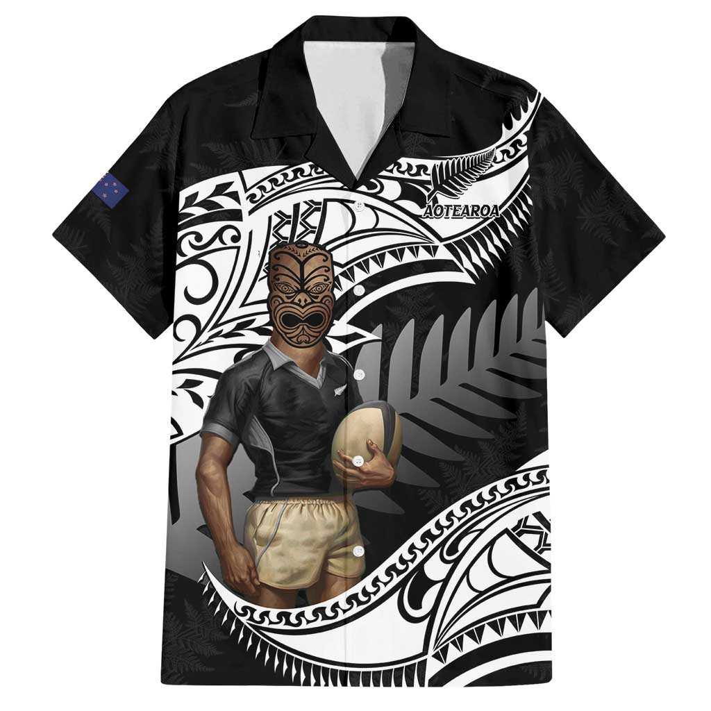 Custom New Zealand Silver Fern Rugby Family Matching Tank Maxi Dress and Hawaiian Shirt 2024 Aotearoa Maori Mascot Go All Black LT14 Dad's Shirt - Short Sleeve Black - Polynesian Pride