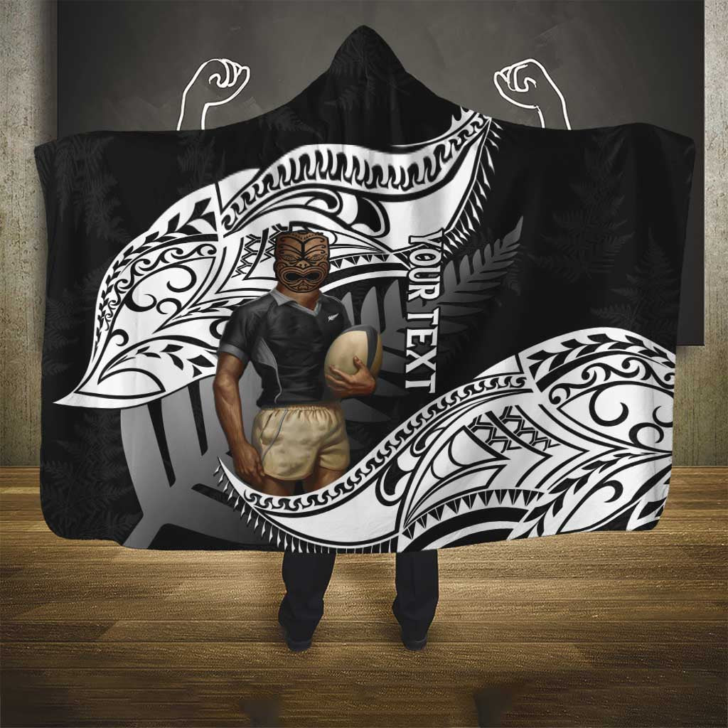 Custom New Zealand Silver Fern Rugby Hooded Blanket 2024 Aotearoa Maori Mascot Go All Black LT14 - Polynesian Pride