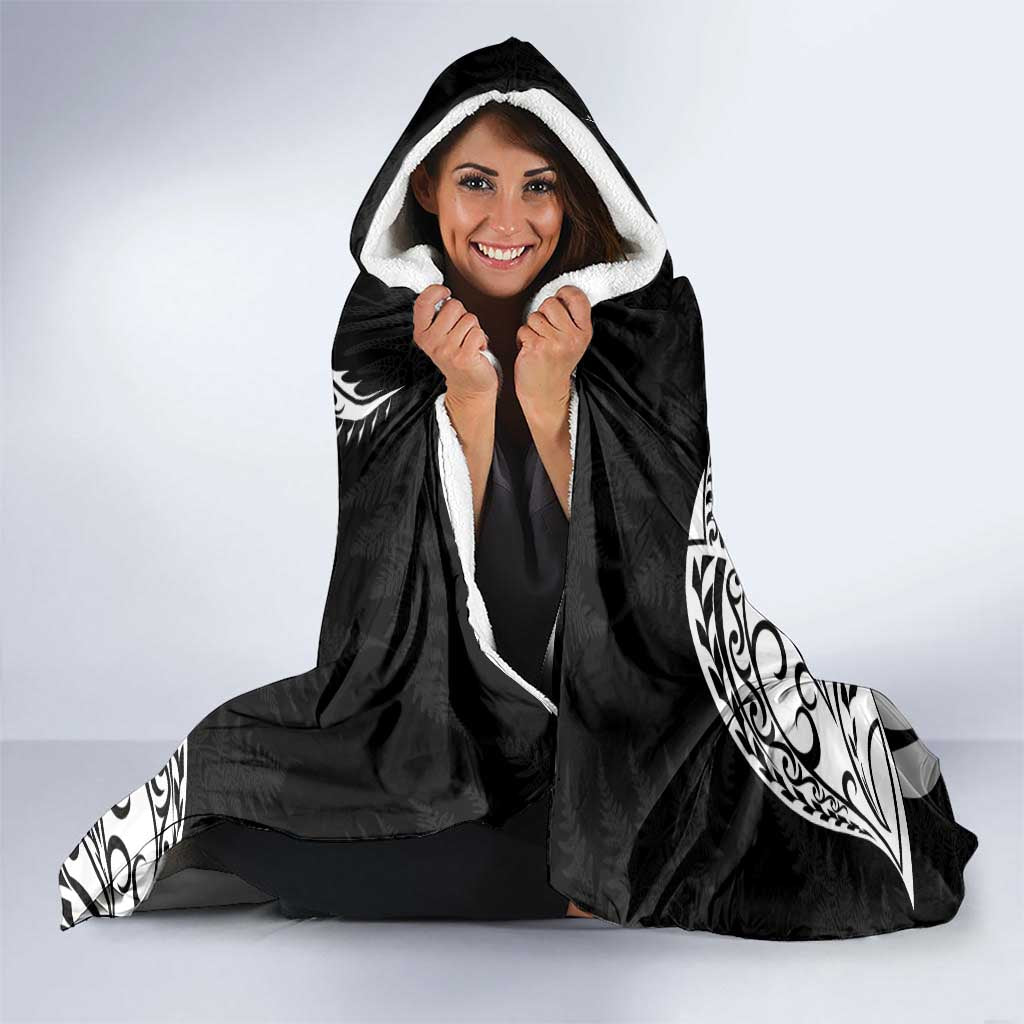 Custom New Zealand Silver Fern Rugby Hooded Blanket 2024 Aotearoa Maori Mascot Go All Black LT14 - Polynesian Pride