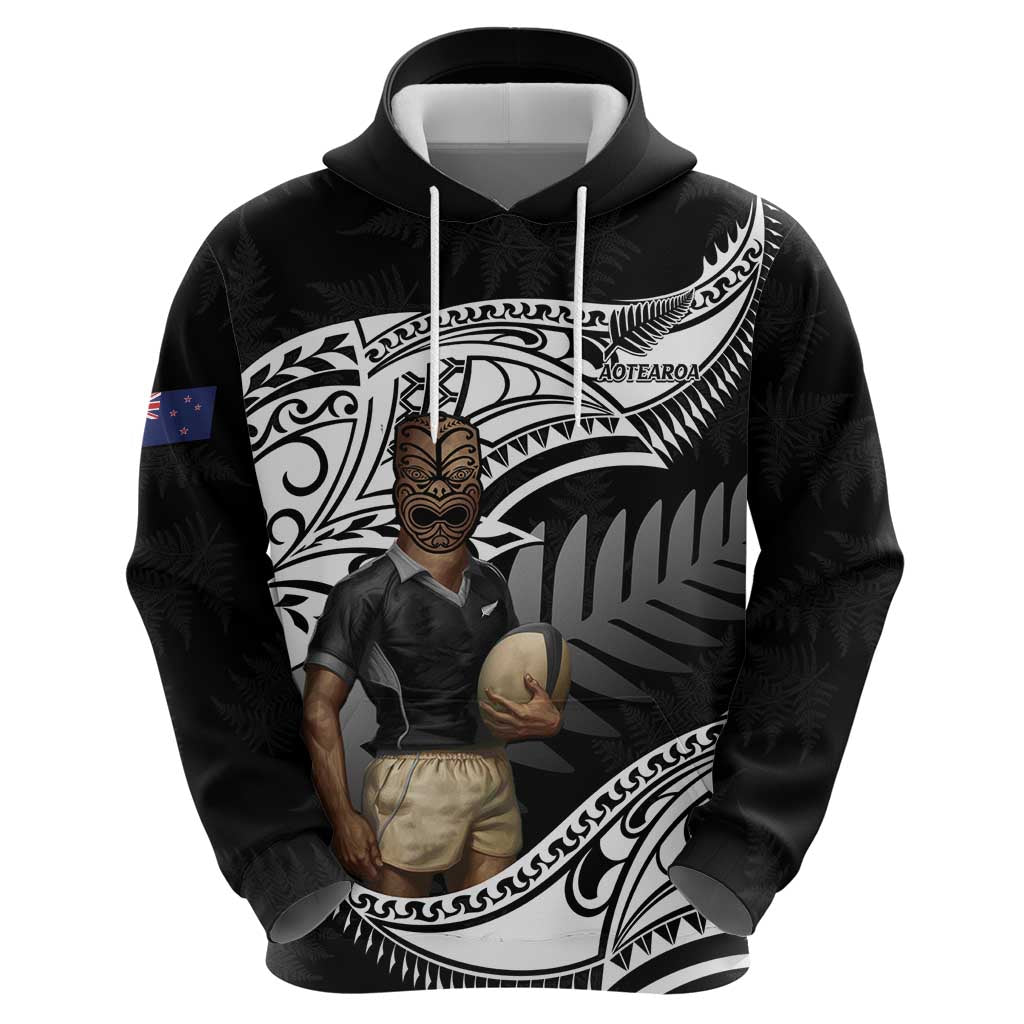 Custom New Zealand Silver Fern Rugby Hoodie 2024 Aotearoa Maori Mascot Go All Black LT14 - Polynesian Pride