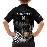Custom New Zealand Silver Fern Rugby Kid Hawaiian Shirt 2024 Aotearoa Maori Mascot Go All Black LT14 - Polynesian Pride
