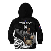 Custom New Zealand Silver Fern Rugby Kid Hoodie 2024 Aotearoa Maori Mascot Go All Black LT14 - Polynesian Pride
