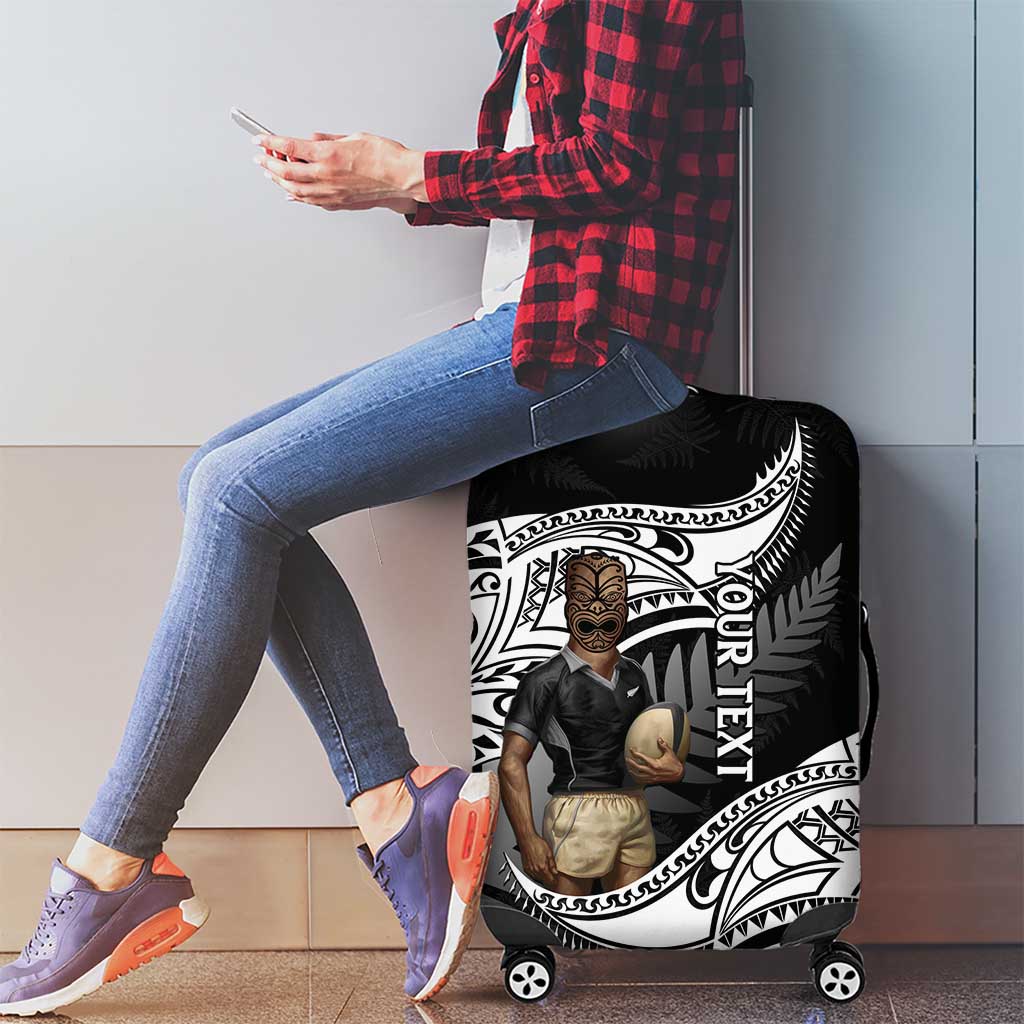 Custom New Zealand Silver Fern Rugby Luggage Cover 2024 Aotearoa Maori Mascot Go All Black LT14 - Polynesian Pride