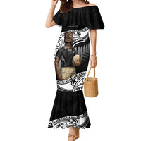 Custom New Zealand Silver Fern Rugby Mermaid Dress 2024 Aotearoa Maori Mascot Go All Black LT14 Women Black - Polynesian Pride