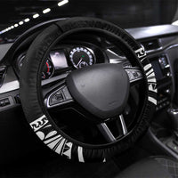 New Zealand Silver Fern Rugby Steering Wheel Cover 2024 Aotearoa Maori Mascot Go All Black LT14 Universal Fit Black - Polynesian Pride