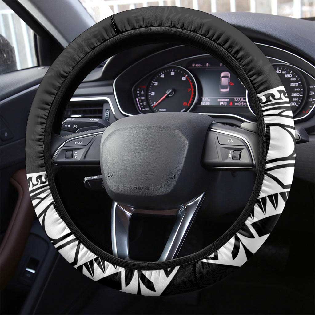 New Zealand Silver Fern Rugby Steering Wheel Cover 2024 Aotearoa Maori Mascot Go All Black LT14 - Polynesian Pride