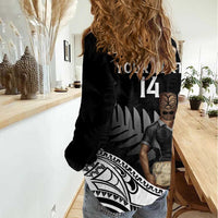 Custom New Zealand Silver Fern Rugby Women Casual Shirt 2024 Aotearoa Maori Mascot Go All Black LT14 - Polynesian Pride