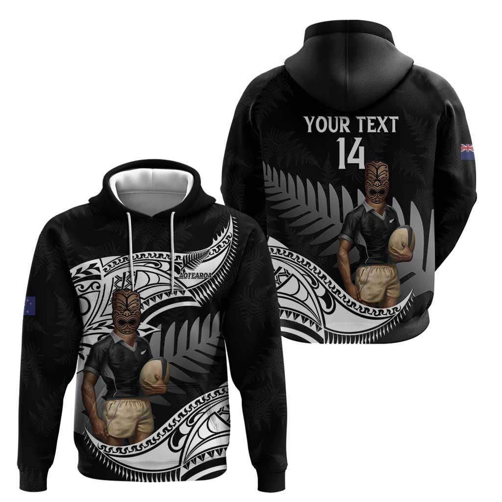 Custom New Zealand Silver Fern Rugby Zip Hoodie 2024 Aotearoa Maori Mascot Go All Black LT14 - Polynesian Pride