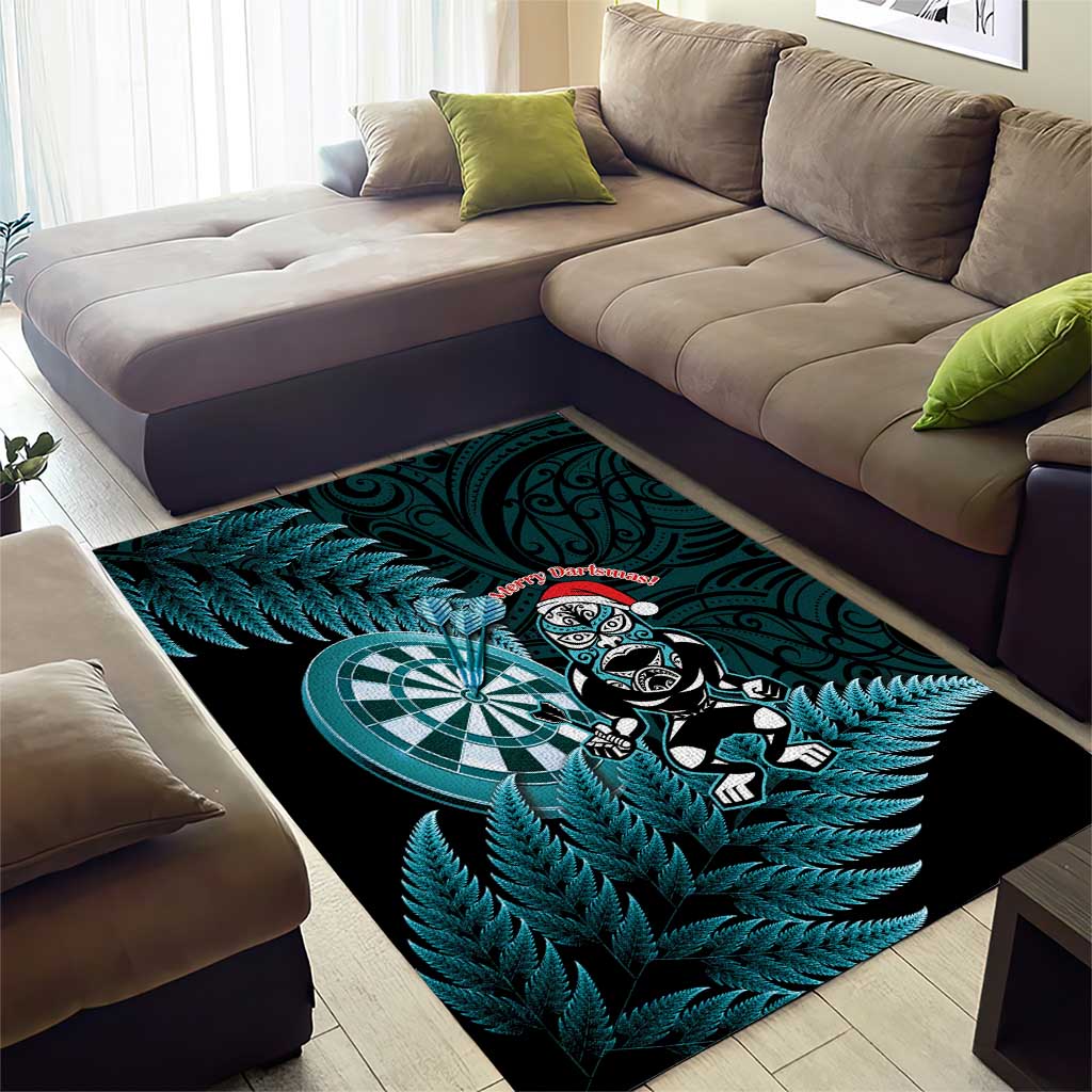 New Zealand Darts Christmas Area Rug Maori Fern Merry Dartsmas - Polynesian Pride