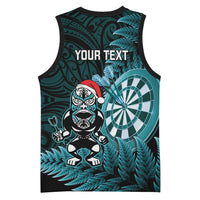 Personalised New Zealand Darts Christmas Basketball Jersey Maori Fern Merry Dartsmas LT14 - Polynesian Pride