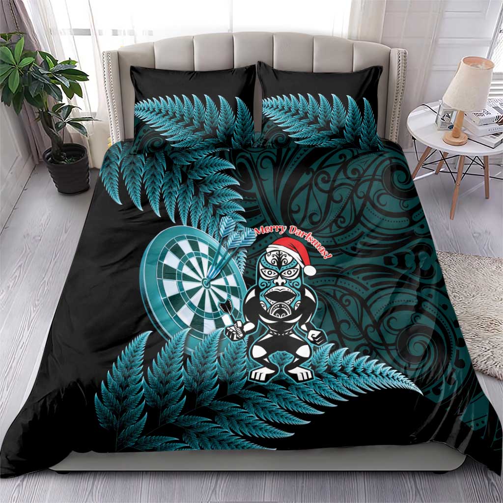 New Zealand Darts Christmas Bedding Set Maori Fern Merry Dartsmas LT14 - Polynesian Pride
