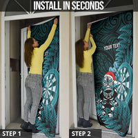 Personalised New Zealand Darts Christmas Door Cover Maori Fern Merry Dartsmas LT14 - Polynesian Pride