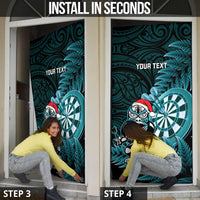 Personalised New Zealand Darts Christmas Door Cover Maori Fern Merry Dartsmas LT14 - Polynesian Pride