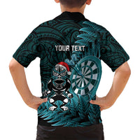 Personalised New Zealand Darts Christmas Family Matching Long Sleeve Bodycon Dress and Hawaiian Shirt Maori Fern Merry Dartsmas LT14 - Polynesian Pride