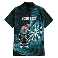Personalised New Zealand Darts Christmas Family Matching Off Shoulder Maxi Dress and Hawaiian Shirt Maori Fern Merry Dartsmas LT14 - Polynesian Pride