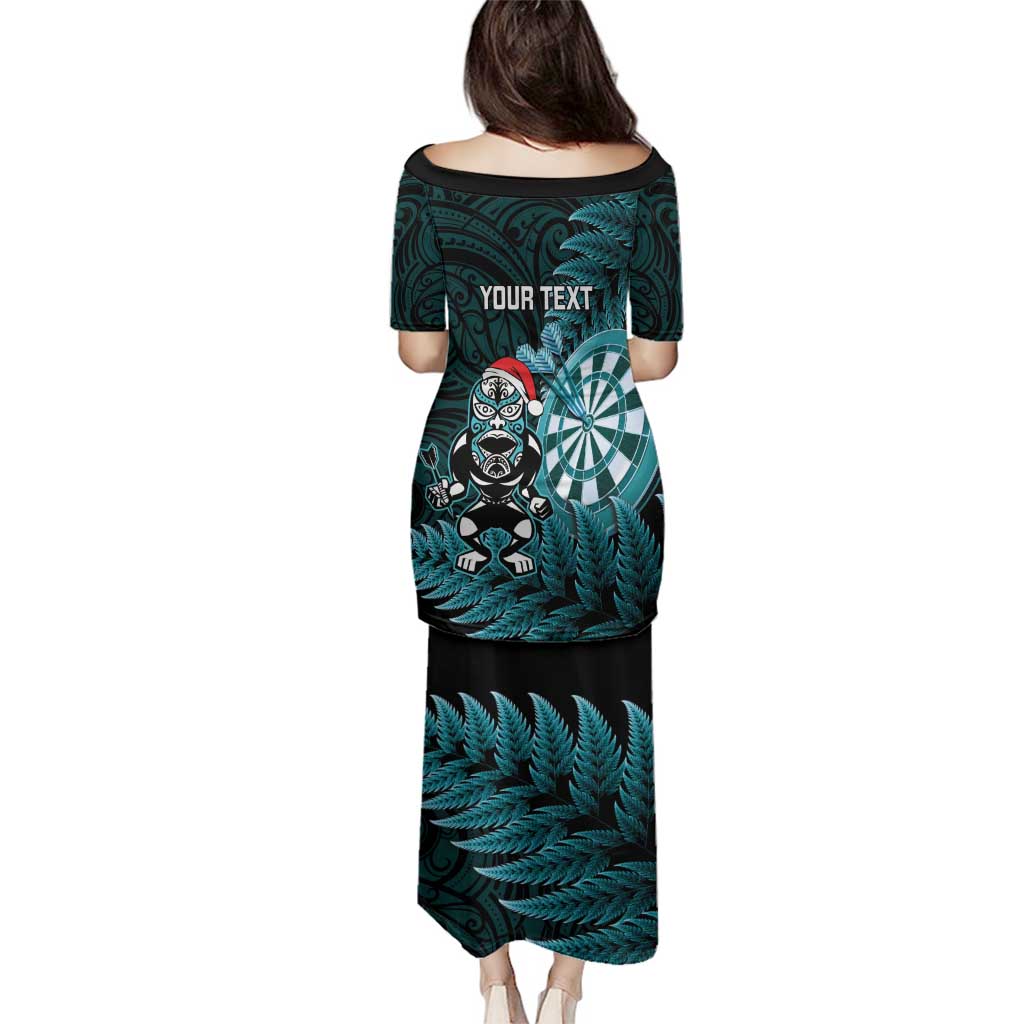 Personalised New Zealand Darts Christmas Family Matching Puletasi and Hawaiian Shirt Maori Fern Merry Dartsmas LT14 - Polynesian Pride