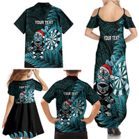 Personalised New Zealand Darts Christmas Family Matching Summer Maxi Dress and Hawaiian Shirt Maori Fern Merry Dartsmas LT14 - Polynesian Pride