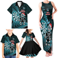 Personalised New Zealand Darts Christmas Family Matching Tank Maxi Dress and Hawaiian Shirt Maori Fern Merry Dartsmas LT14 - Polynesian Pride