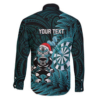 Personalised New Zealand Darts Christmas Family Matching Tank Maxi Dress and Hawaiian Shirt Maori Fern Merry Dartsmas LT14 - Polynesian Pride