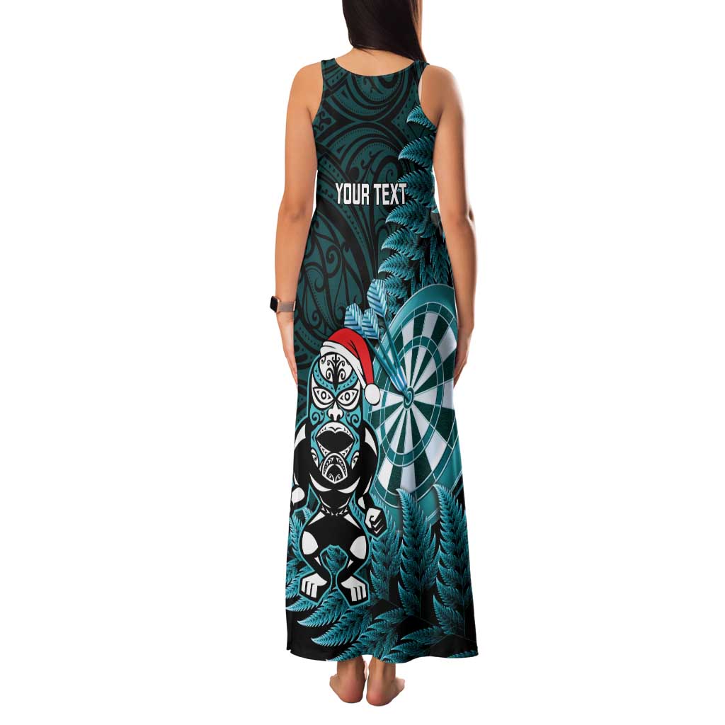 Personalised New Zealand Darts Christmas Family Matching Tank Maxi Dress and Hawaiian Shirt Maori Fern Merry Dartsmas LT14 - Polynesian Pride