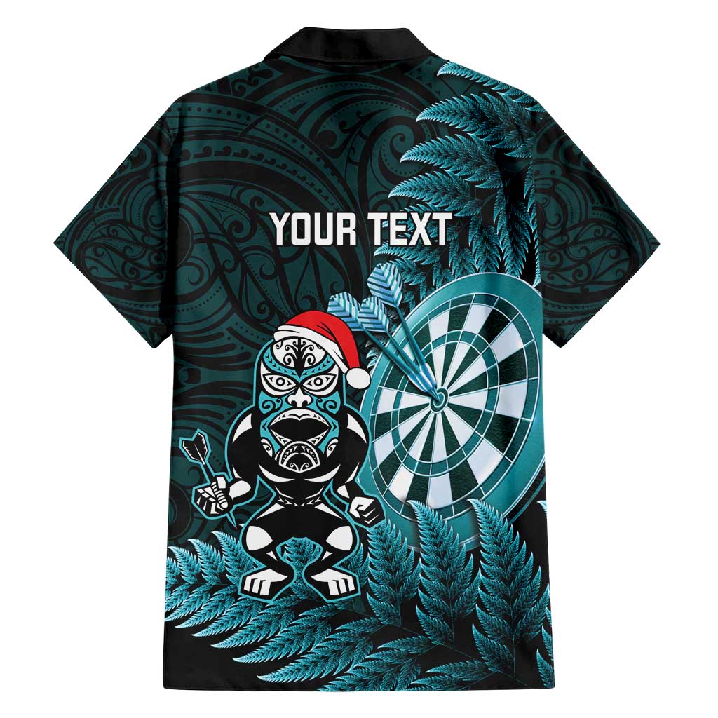 Personalised New Zealand Darts Christmas Hawaiian Shirt Maori Fern Merry Dartsmas LT14 - Polynesian Pride