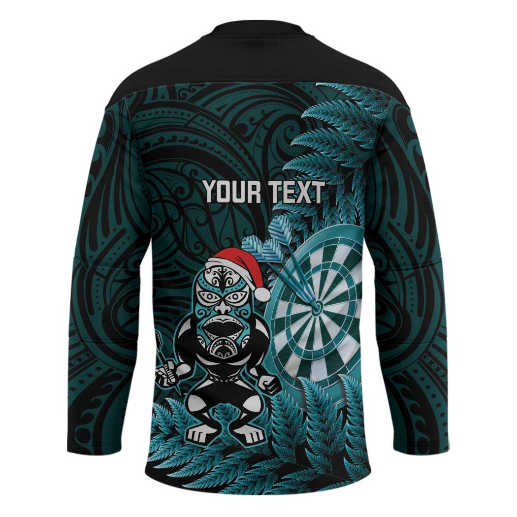 Personalised New Zealand Darts Christmas Hockey Jersey Maori Fern Merry Dartsmas LT14 - Polynesian Pride