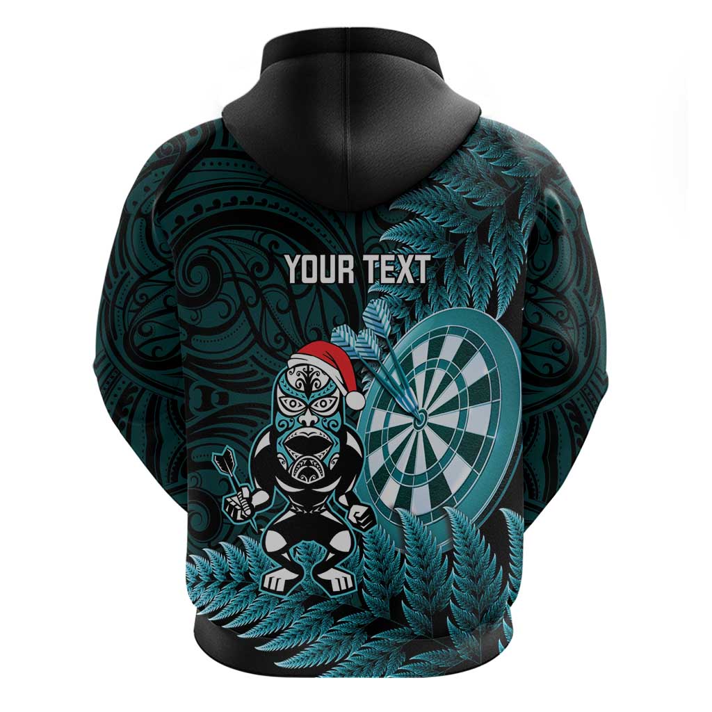 Personalised New Zealand Darts Christmas Hoodie Maori Fern Merry Dartsmas LT14 - Polynesian Pride