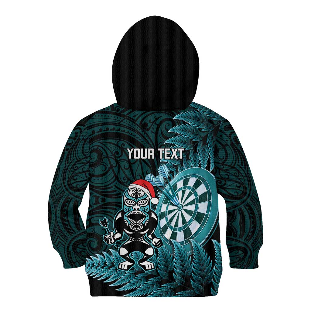 Personalised New Zealand Darts Christmas Kid Hoodie Maori Fern Merry Dartsmas LT14 - Polynesian Pride