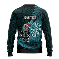 Personalised New Zealand Darts Christmas Ugly Christmas Sweater Maori Fern Merry Dartsmas LT14 - Polynesian Pride