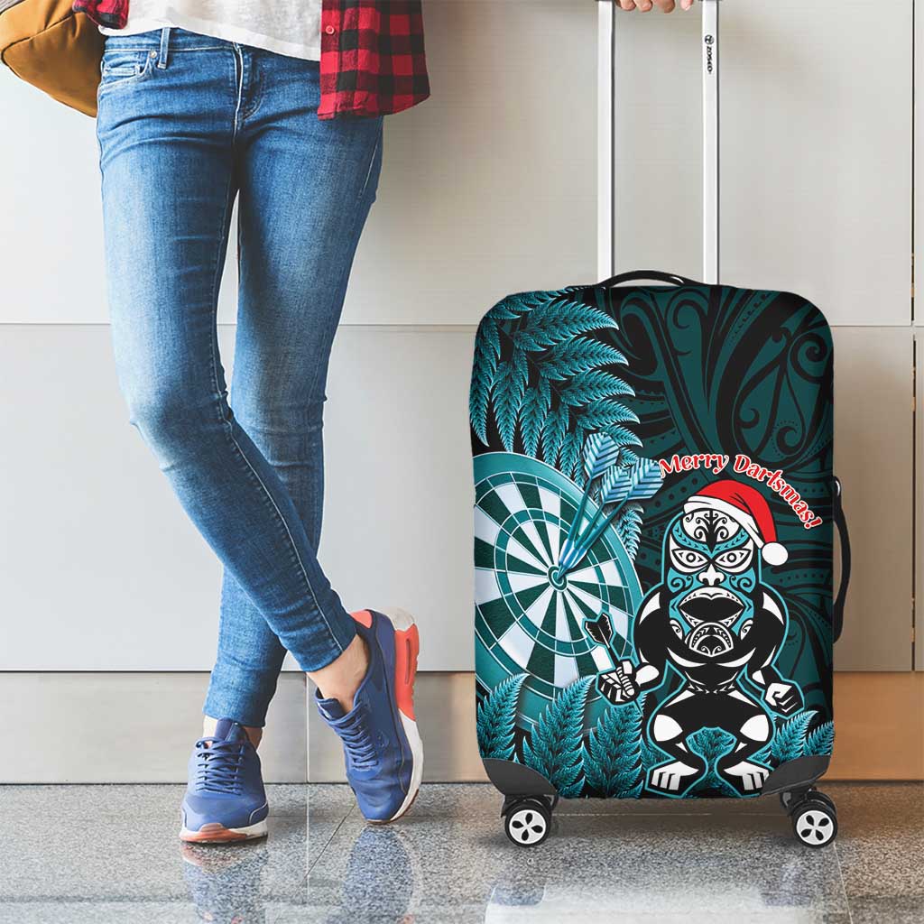 New Zealand Darts Christmas Luggage Cover Maori Fern Merry Dartsmas LT14 - Polynesian Pride