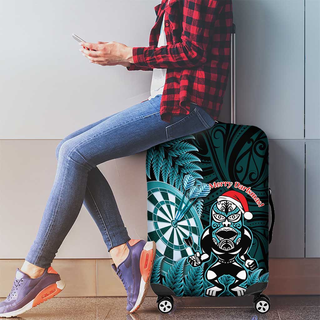 New Zealand Darts Christmas Luggage Cover Maori Fern Merry Dartsmas LT14 - Polynesian Pride
