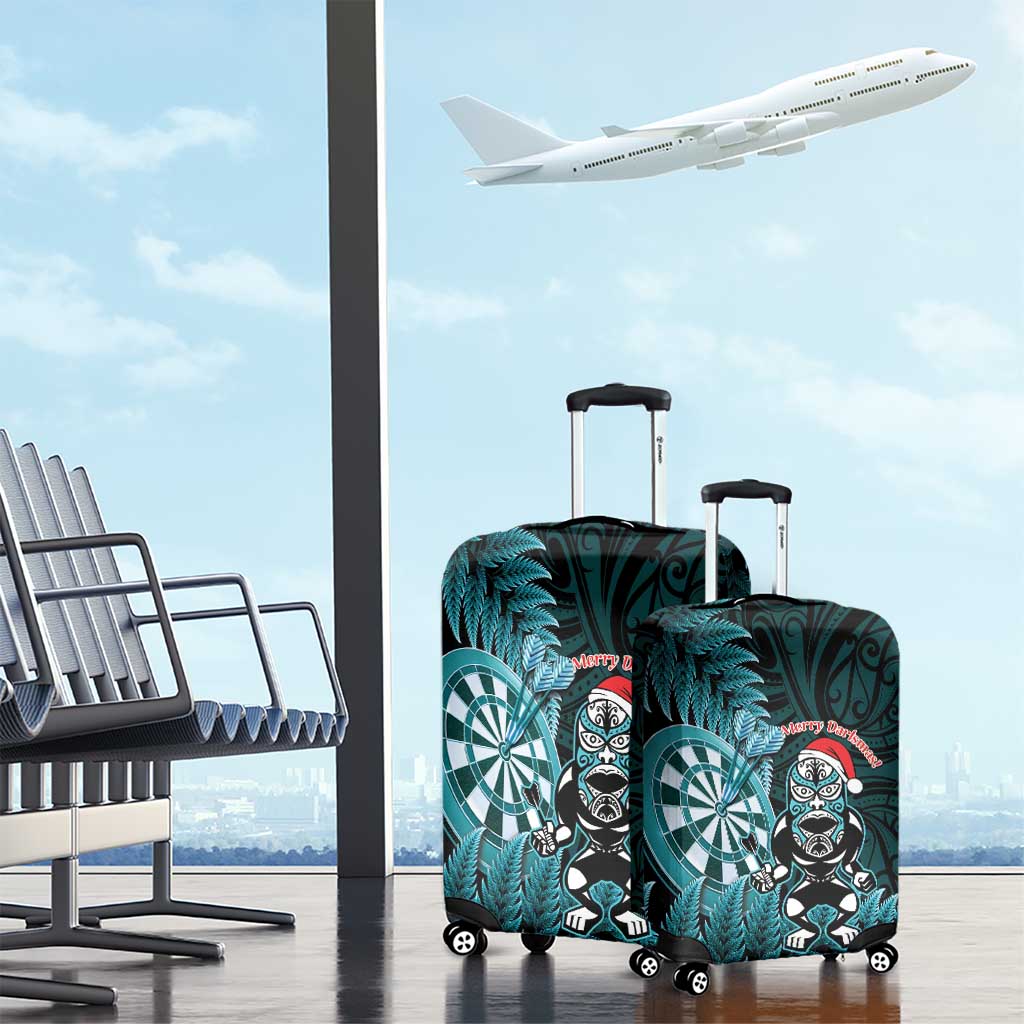 New Zealand Darts Christmas Luggage Cover Maori Fern Merry Dartsmas LT14 - Polynesian Pride
