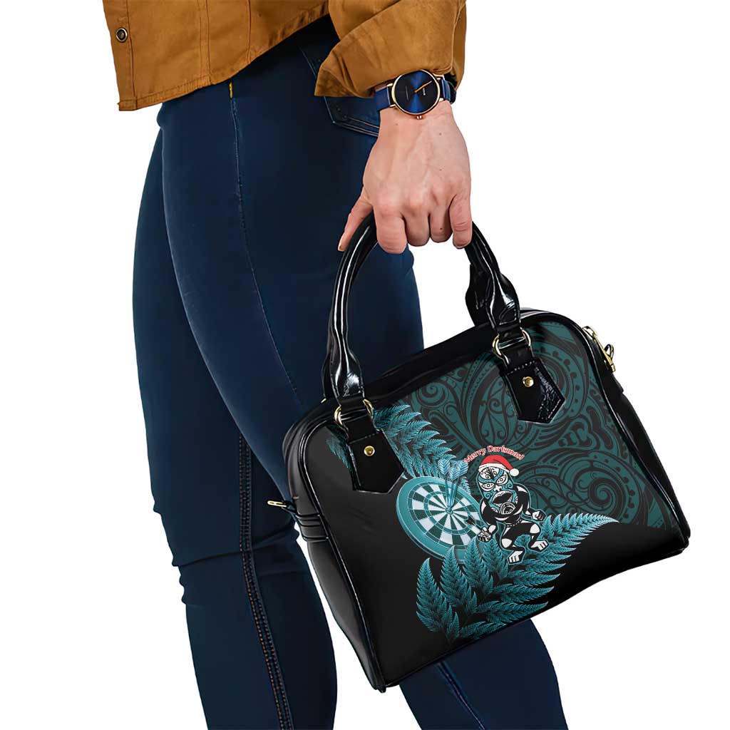 New Zealand Darts Christmas Shoulder Handbag Maori Fern Merry Dartsmas - Polynesian Pride
