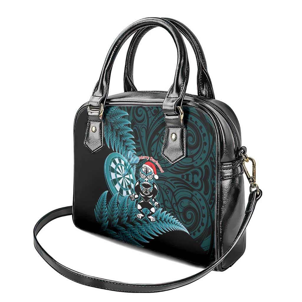 New Zealand Darts Christmas Shoulder Handbag Maori Fern Merry Dartsmas - Polynesian Pride