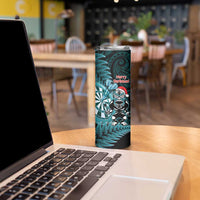 Personalised New Zealand Darts Christmas Skinny Tumbler Maori Fern Merry Dartsmas LT14 - Polynesian Pride