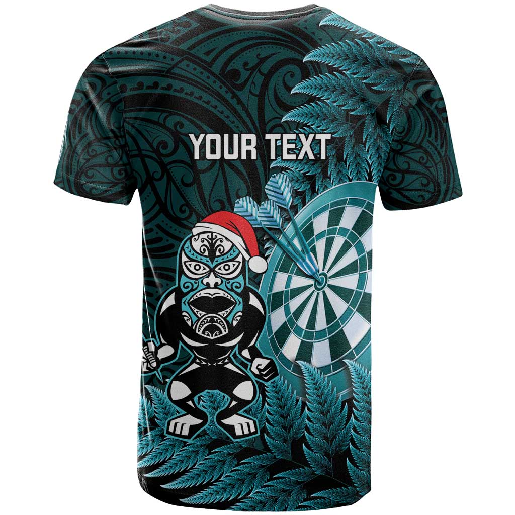 Personalised New Zealand Darts Christmas T Shirt Maori Fern Merry Dartsmas LT14 - Polynesian Pride