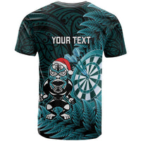 Personalised New Zealand Darts Christmas T Shirt Maori Fern Merry Dartsmas LT14 - Polynesian Pride