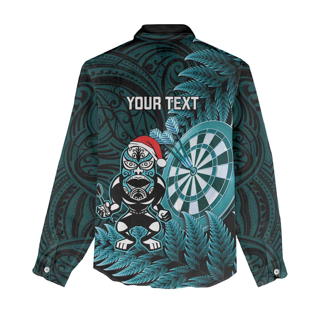 Personalised New Zealand Darts Christmas Women Casual Shirt Maori Fern Merry Dartsmas LT14 - Polynesian Pride
