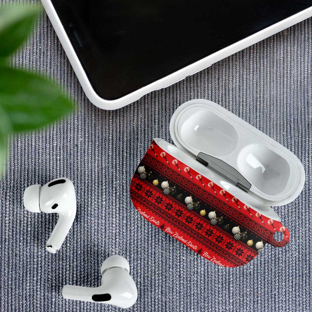New Zealand Darts Christmas AirPods Case Merry Xmas Aotearoa Maori Red - Polynesian Pride